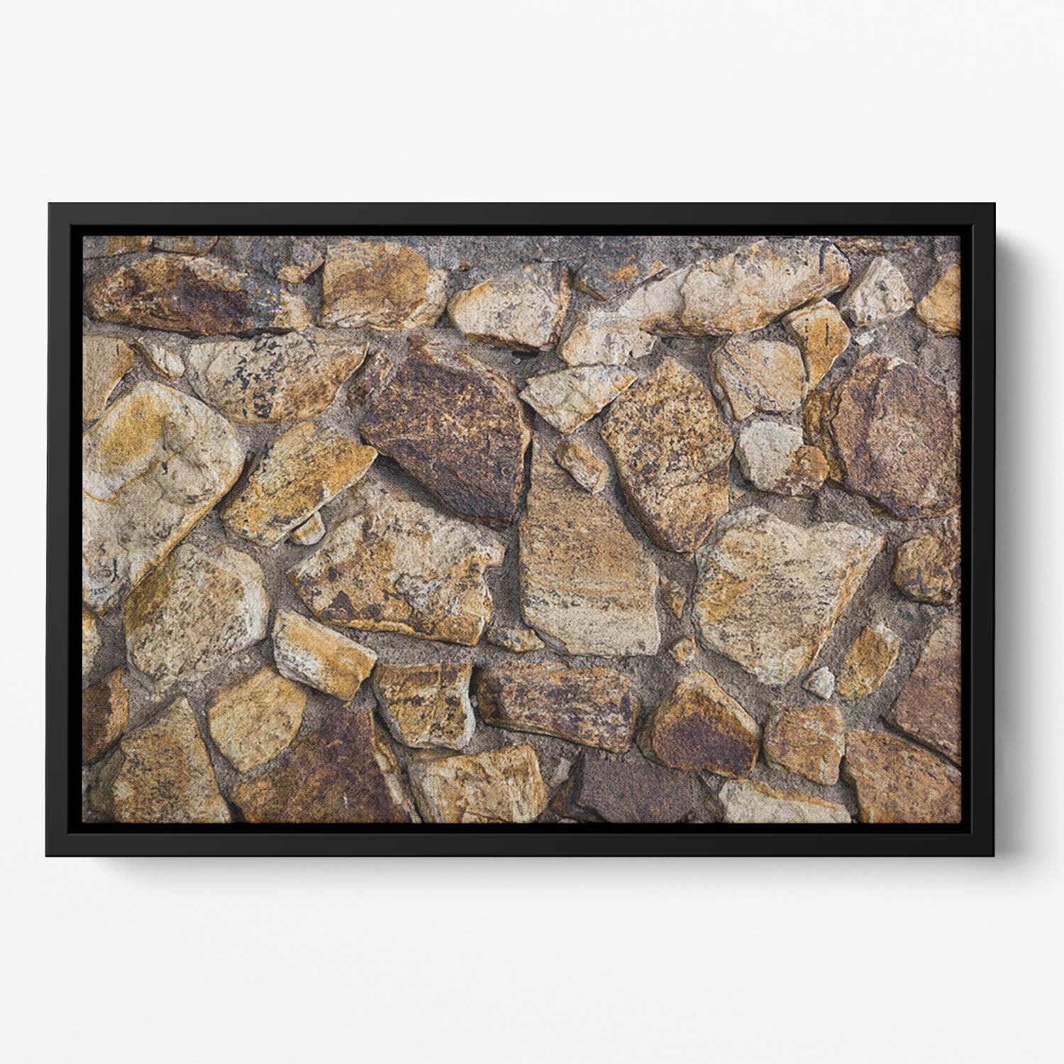Cracked brick wall background Floating Framed Canvas