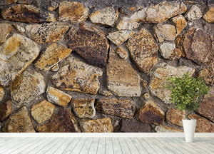 Cracked brick wall background Wall Mural Wallpaper - Canvas Art Rocks - 4