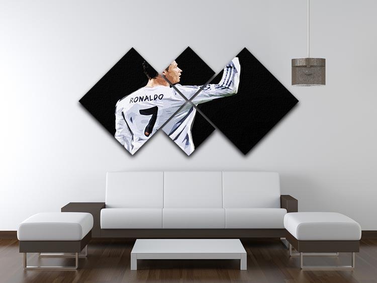 Cristiano Ronaldo 4 Square Multi Panel Canvas - Canvas Art Rocks - 3
