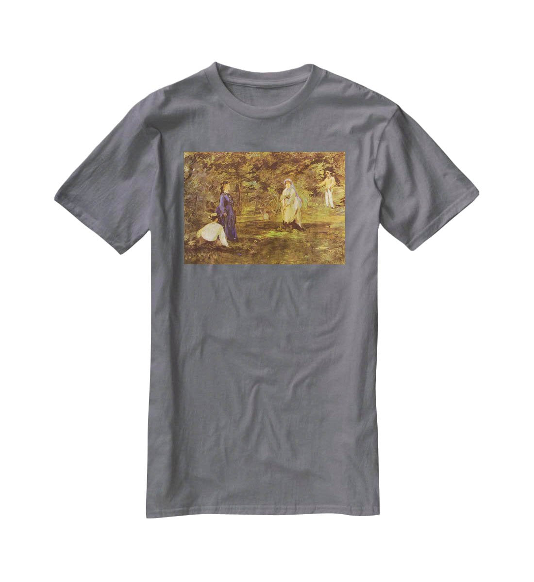 Croquet Party by Manet T-Shirt - Canvas Art Rocks - 3
