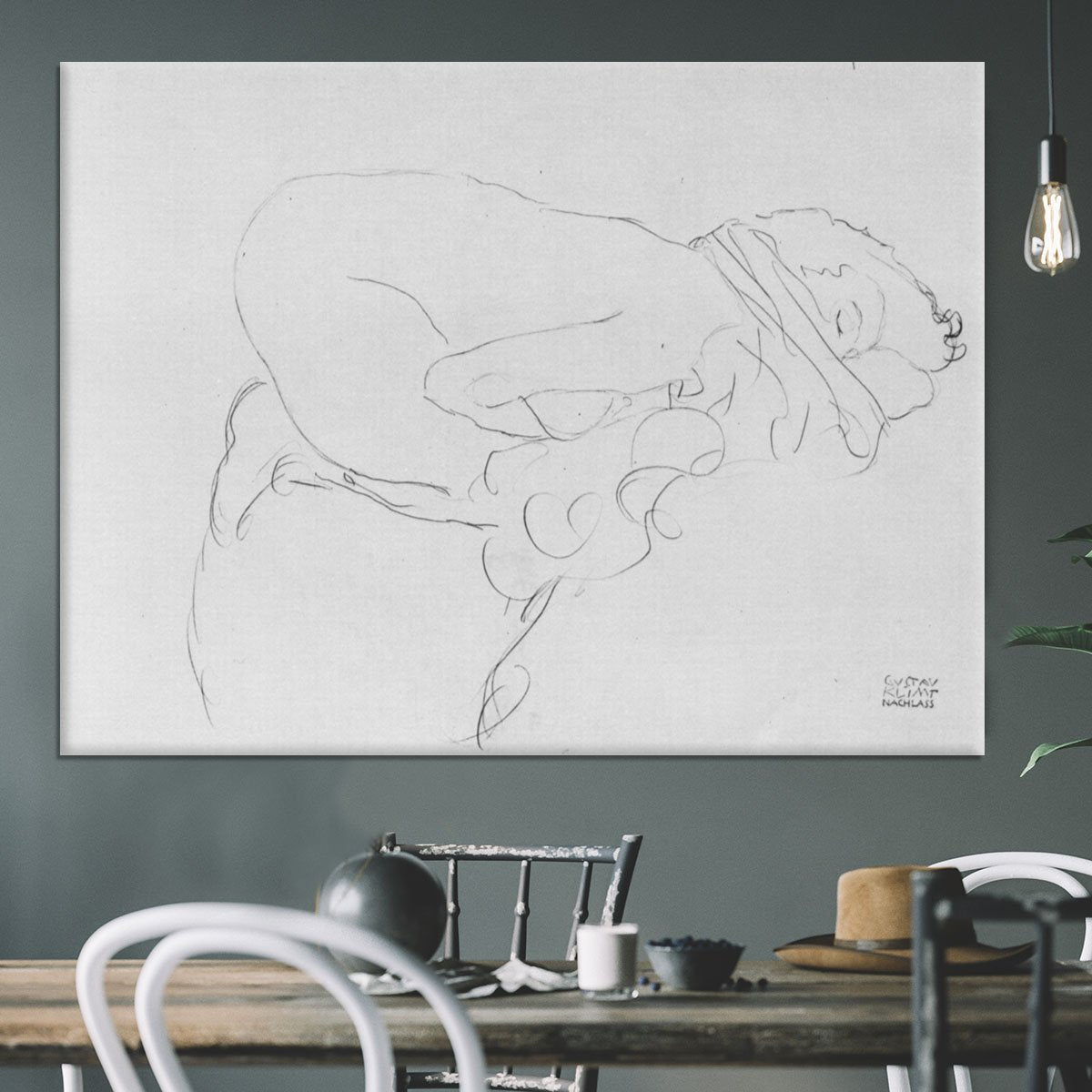 Crouching to right by Klimt Canvas Print or Poster