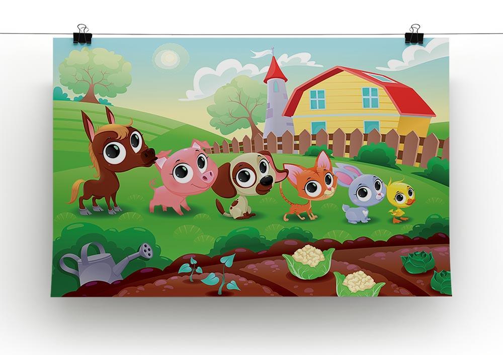 Cute Littest farm animals in the garden Canvas Print or Poster - Canvas Art Rocks - 2