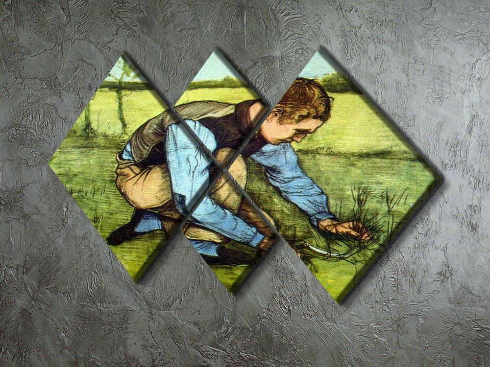 Cutting Grass 4 Square Multi Panel Canvas - Canvas Art Rocks - 2