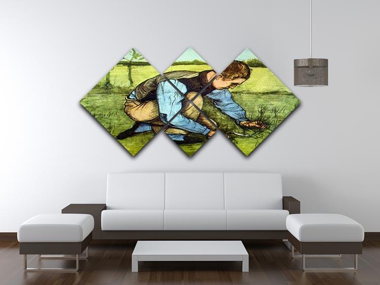 Cutting Grass 4 Square Multi Panel Canvas - Canvas Art Rocks - 3