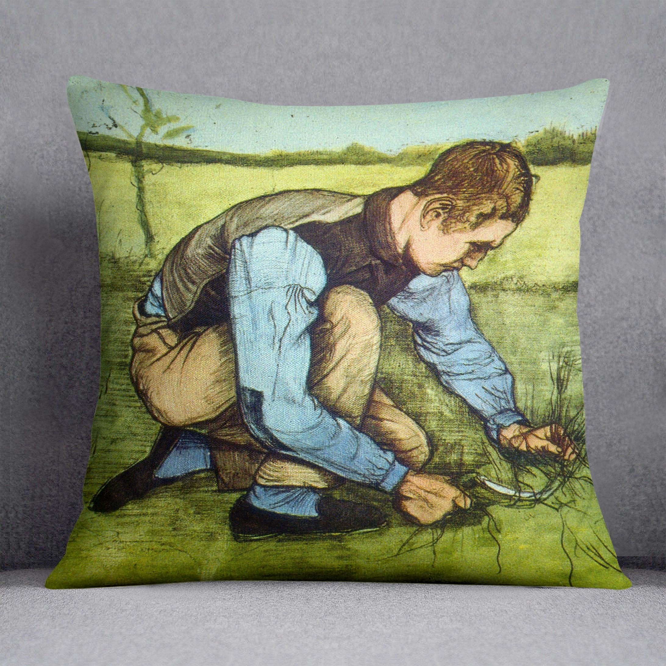 Cutting Grass Throw Pillow