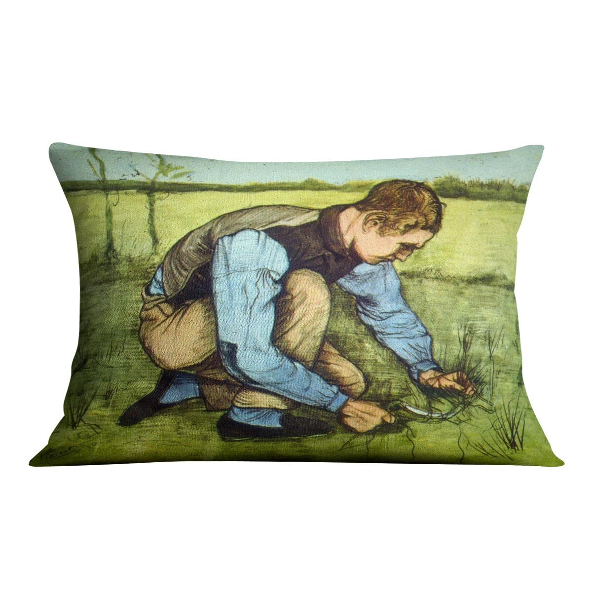 Cutting Grass Throw Pillow