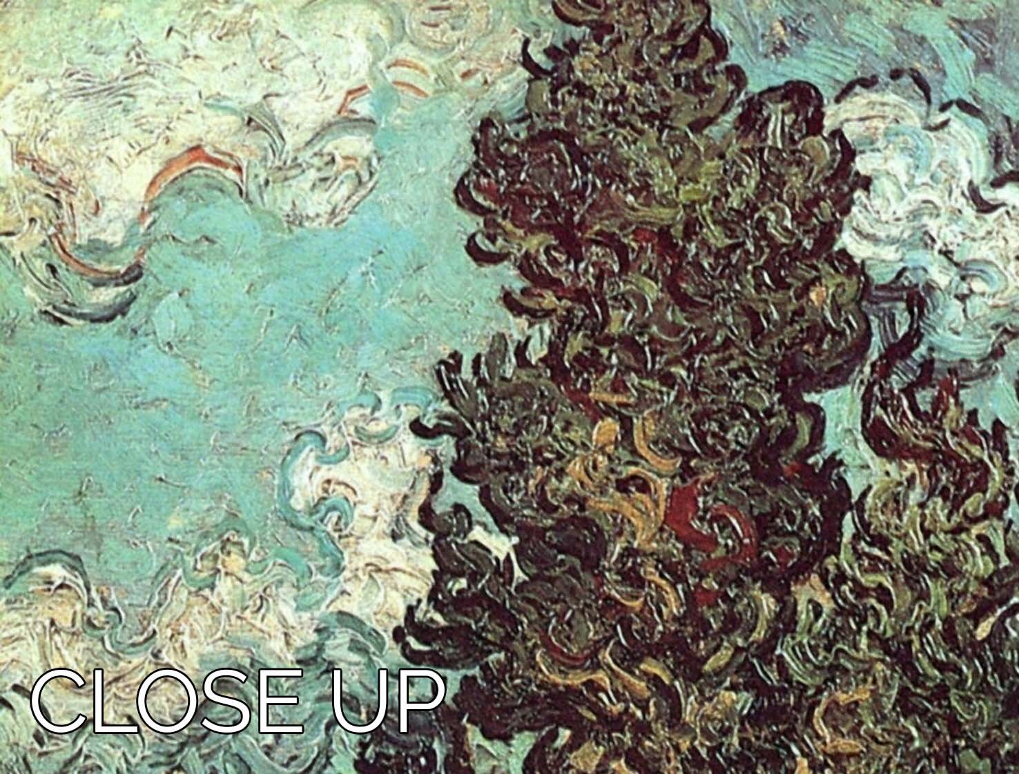 Cypresses and Two Women by Van Gogh 3 Split Panel Canvas Print - Canvas Art Rocks - 3