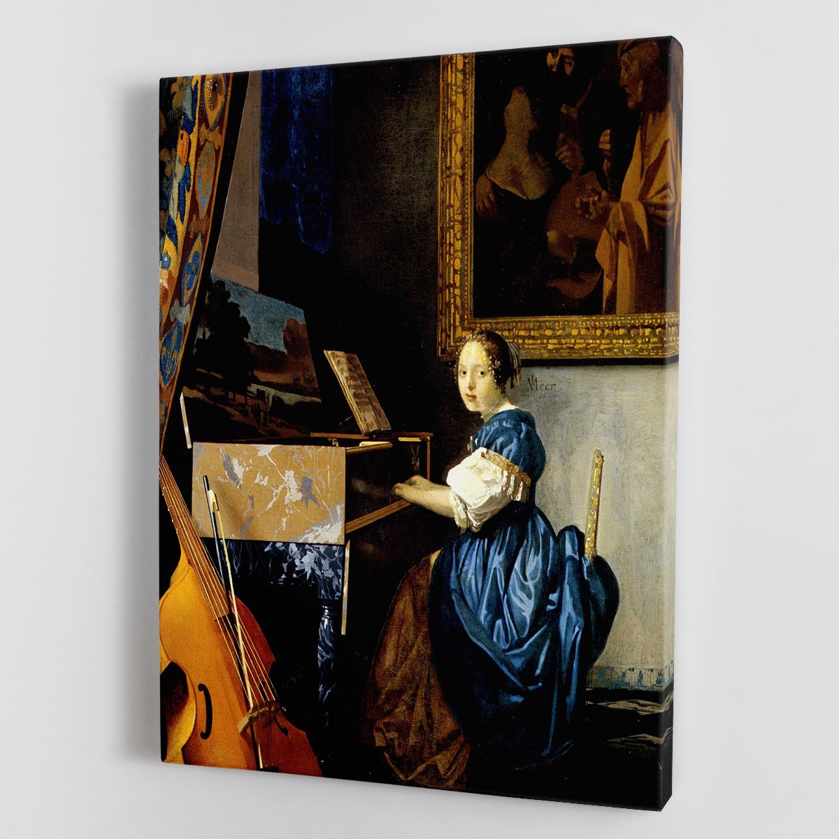 Dame on spinet by Vermeer Canvas Print or Poster