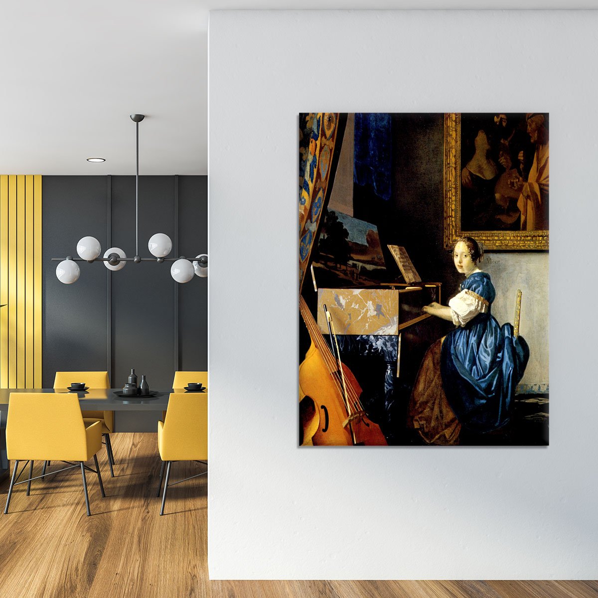 Dame on spinet by Vermeer Canvas Print or Poster
