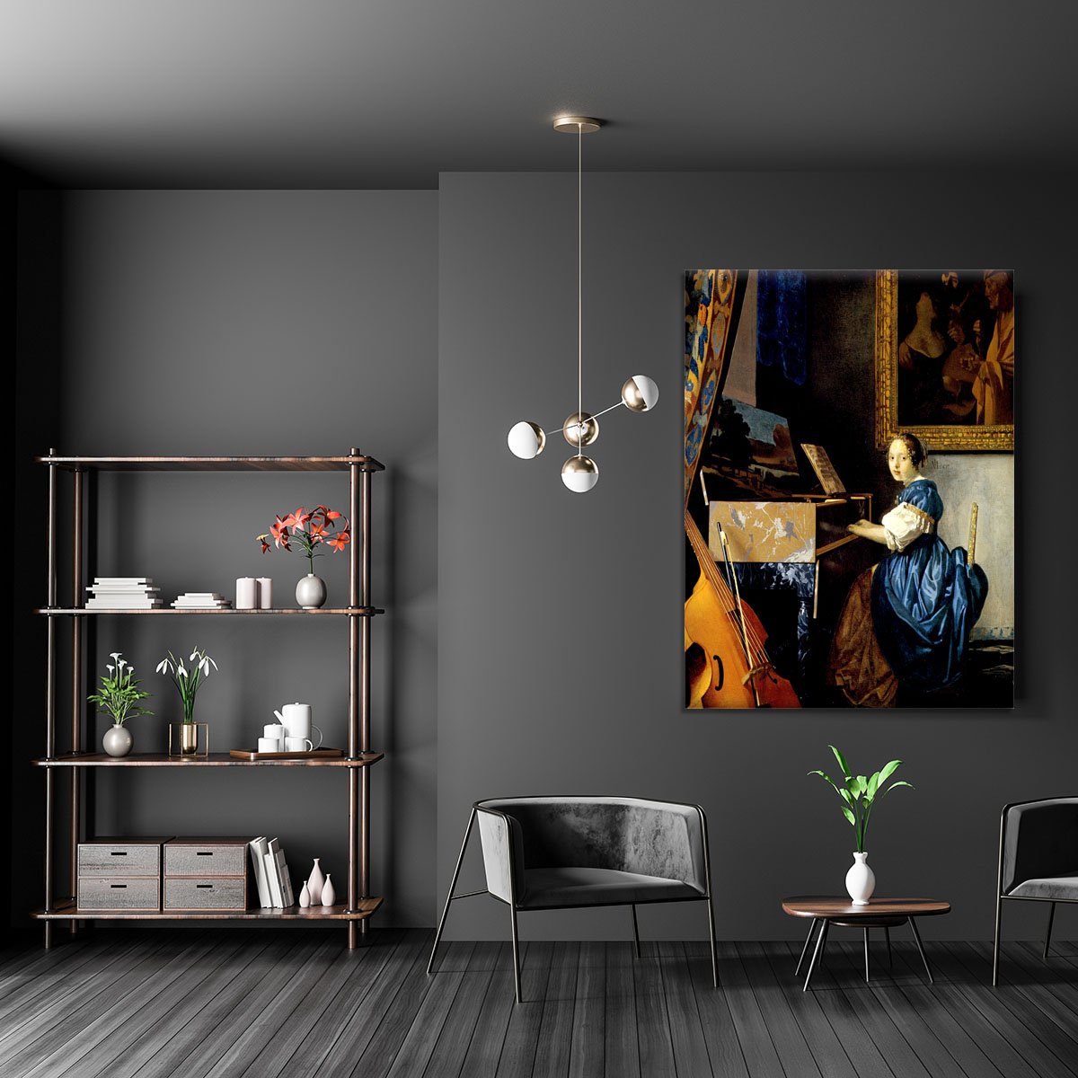 Dame on spinet by Vermeer Canvas Print or Poster
