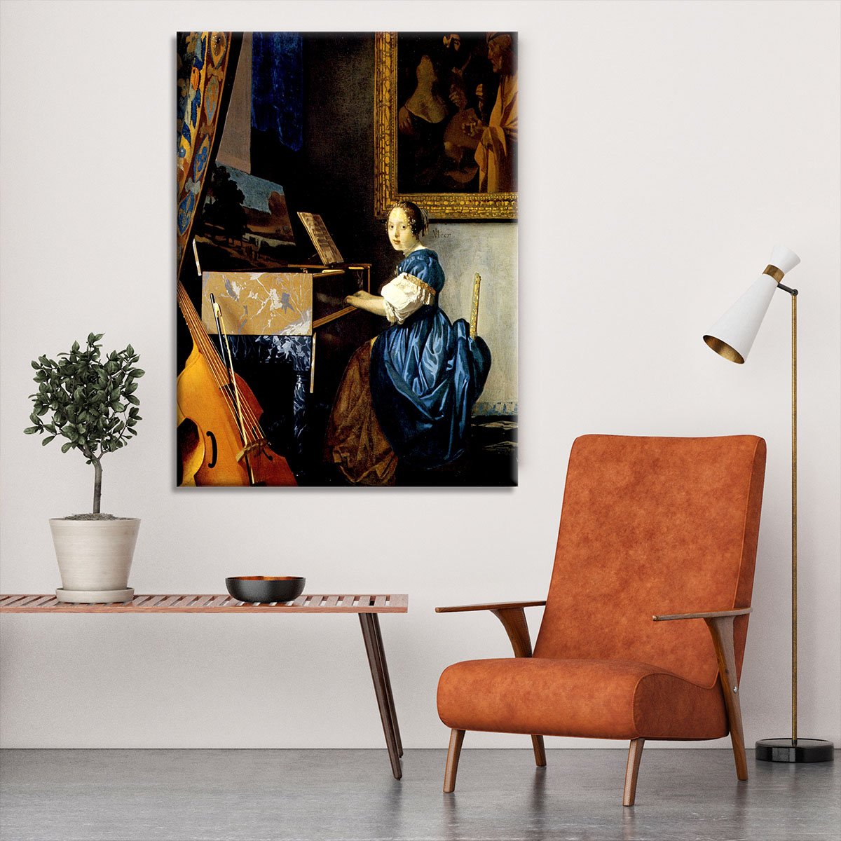 Dame on spinet by Vermeer Canvas Print or Poster