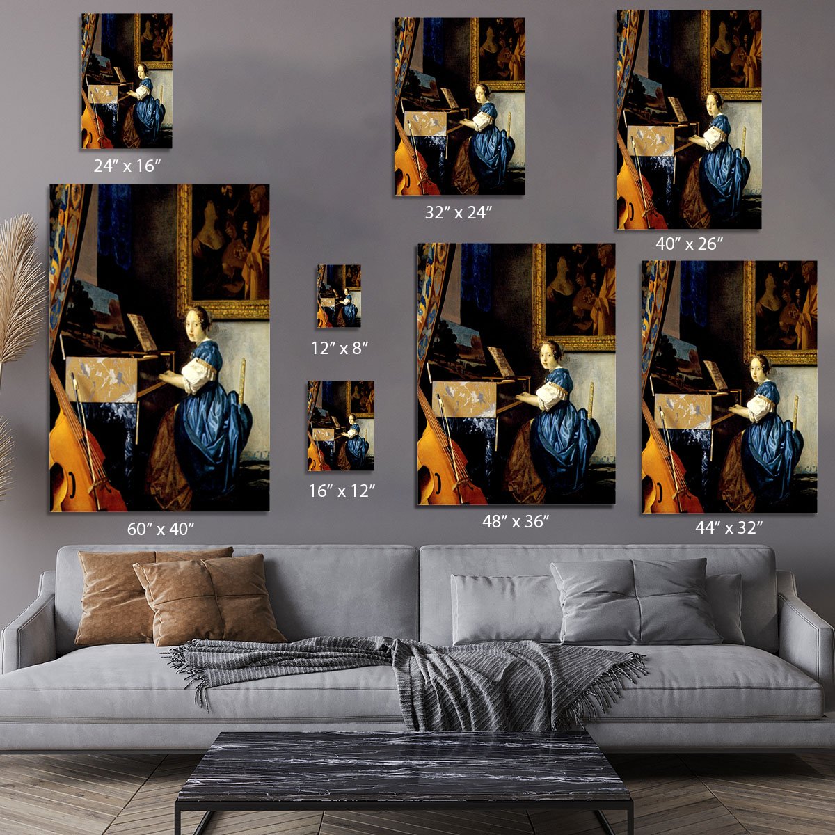 Dame on spinet by Vermeer Canvas Print or Poster