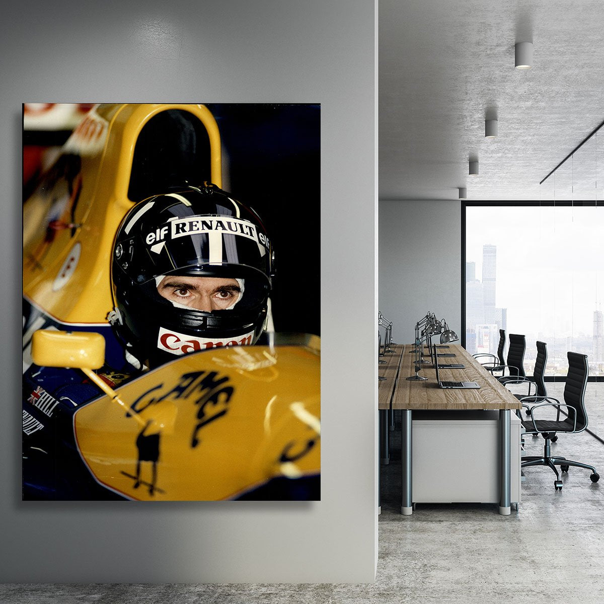 Damon Hill at Silverstone Canvas Print or Poster