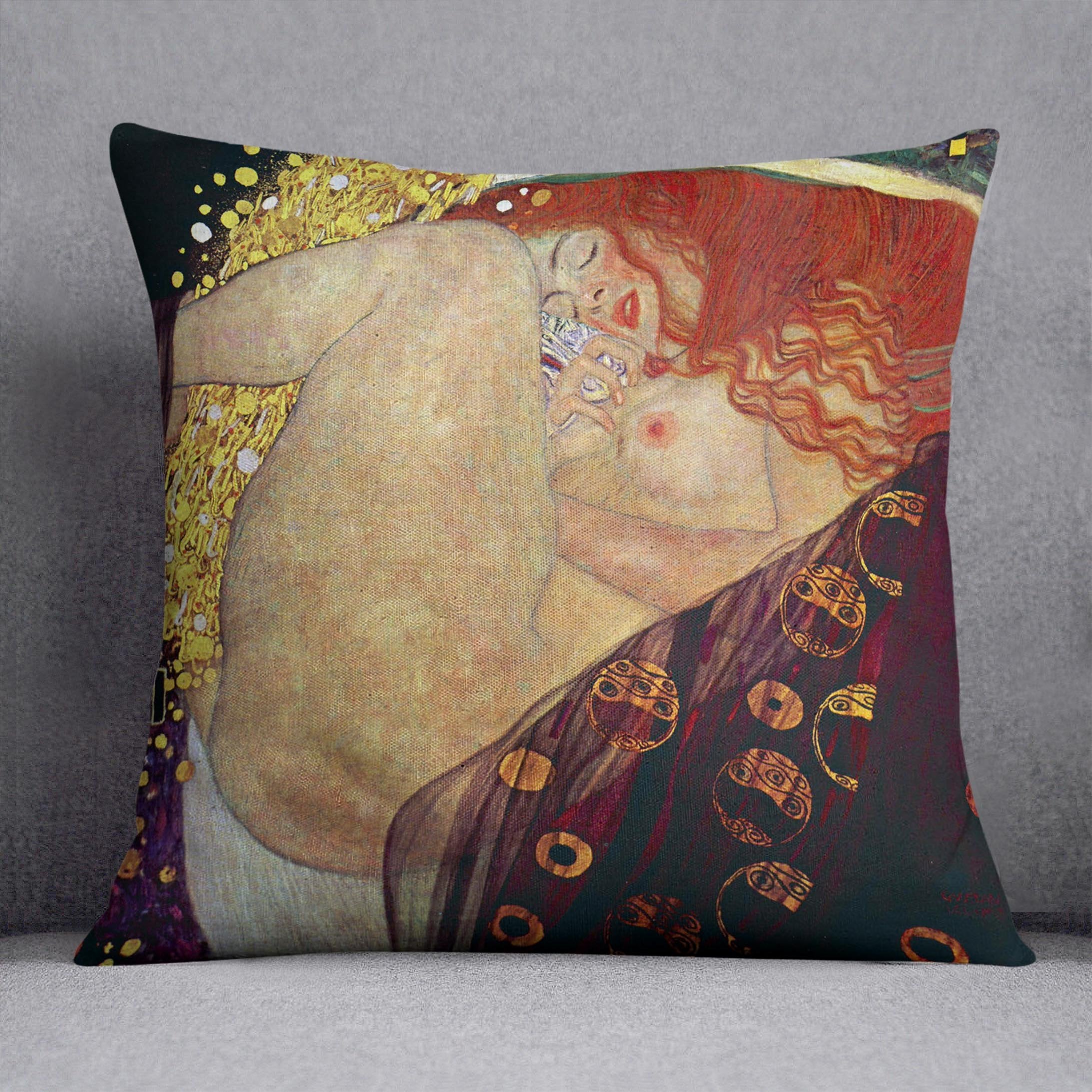 Danae by Klimt Throw Pillow