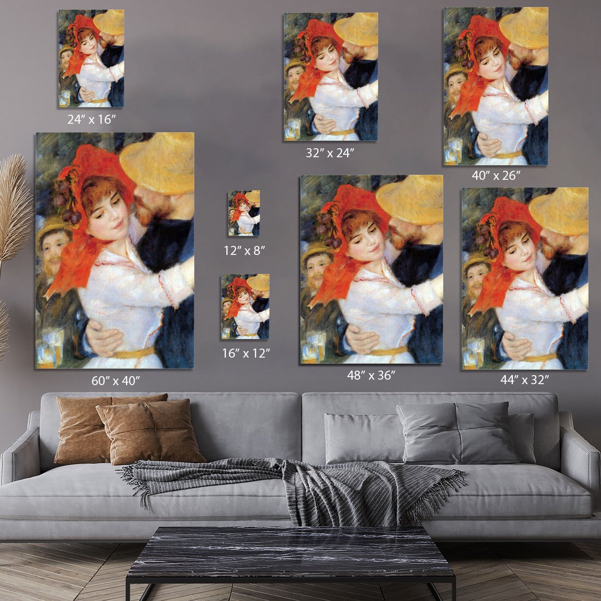 Dance in Bougival Detail by Renoir Canvas Print or Poster