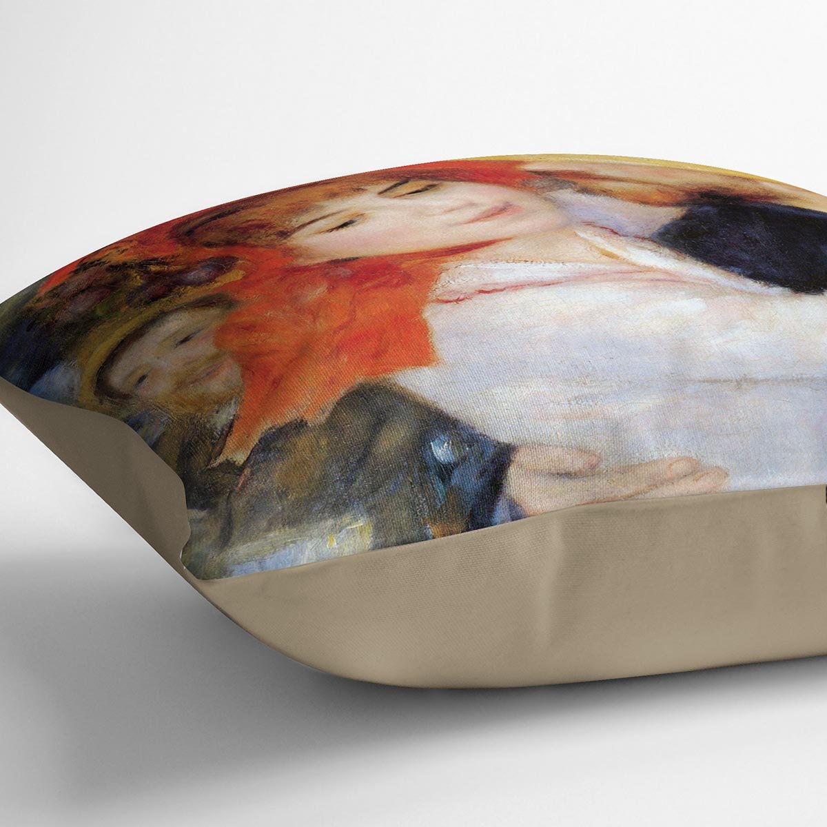 Dance in Bougival Detail by Renoir Throw Pillow