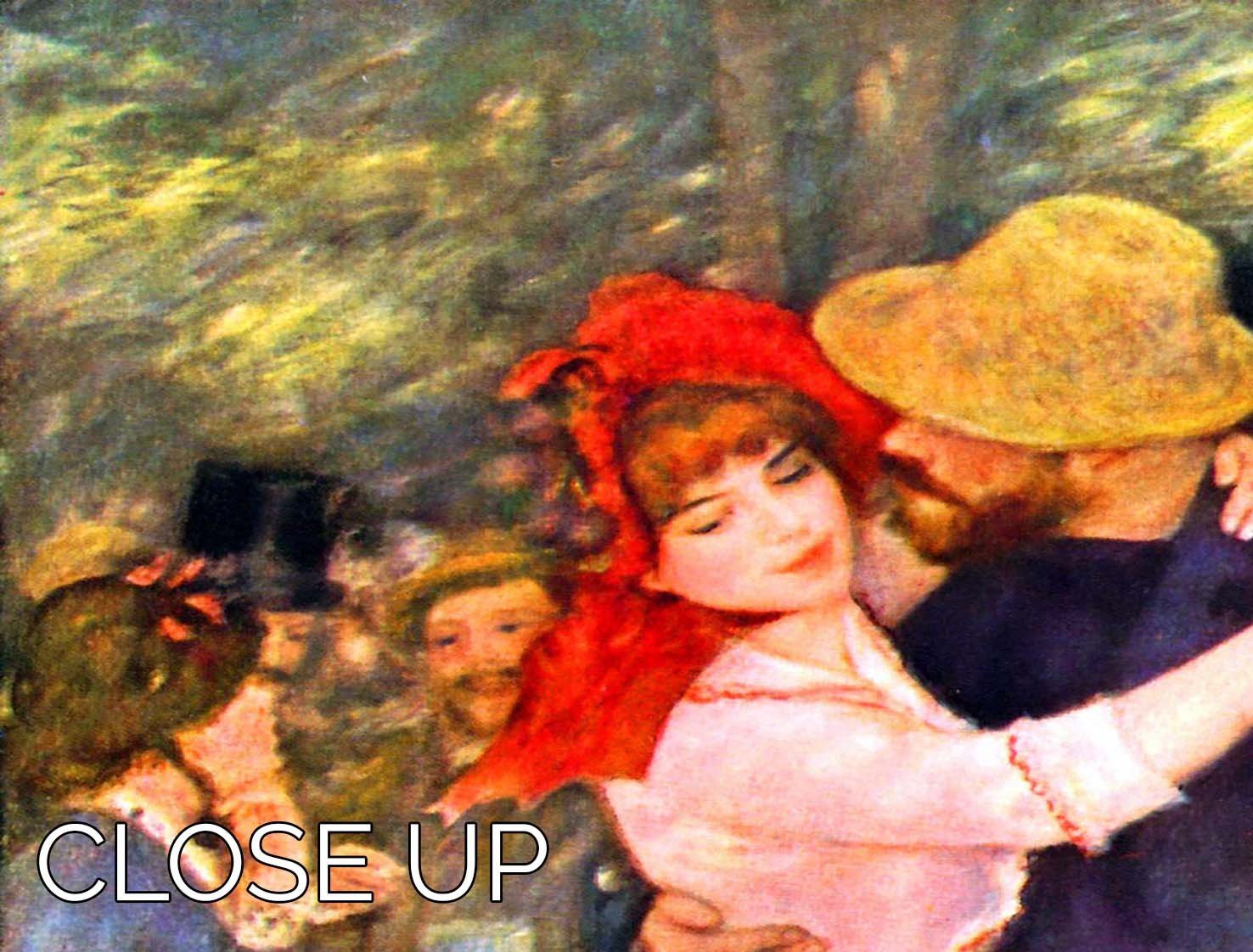 Dance in Bougival by Renoir 3 Split Panel Canvas Print - Canvas Art Rocks - 3