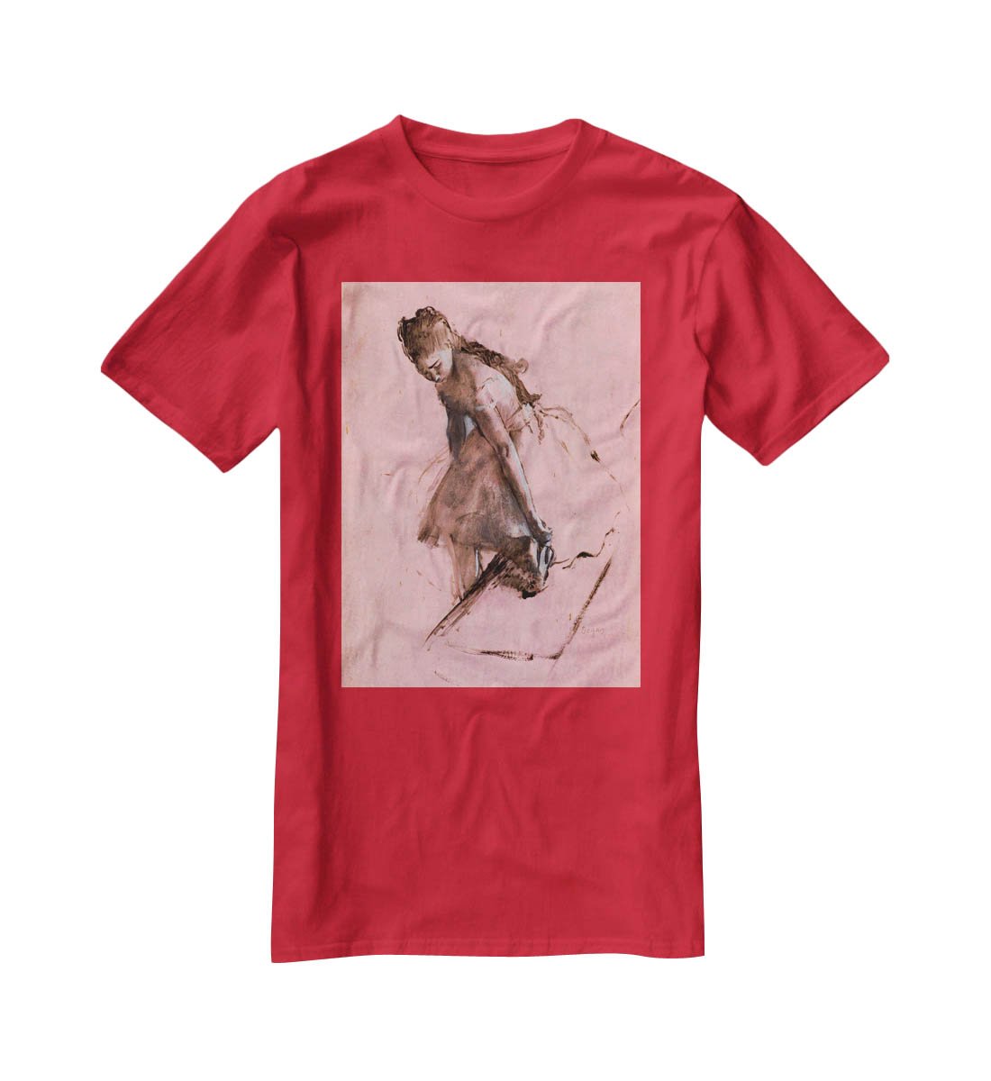 Dancer slipping on her shoe by Degas T-Shirt - Canvas Art Rocks - 4