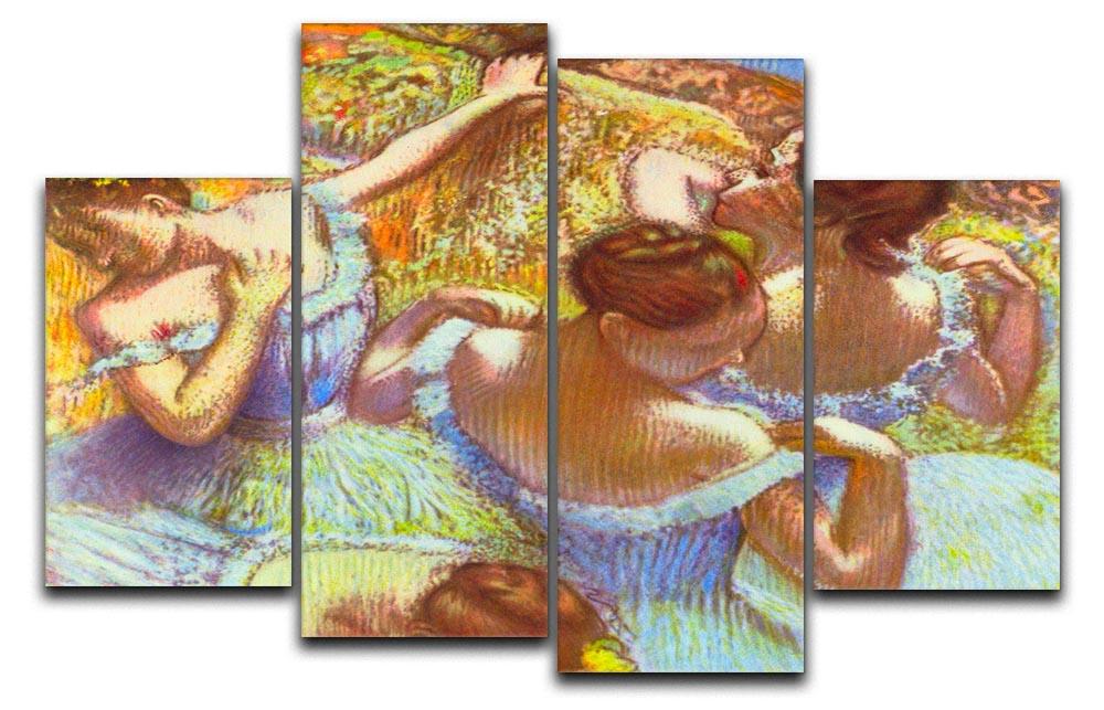 Dancers in blue by Degas 4 Split Panel Canvas - Canvas Art Rocks - 1