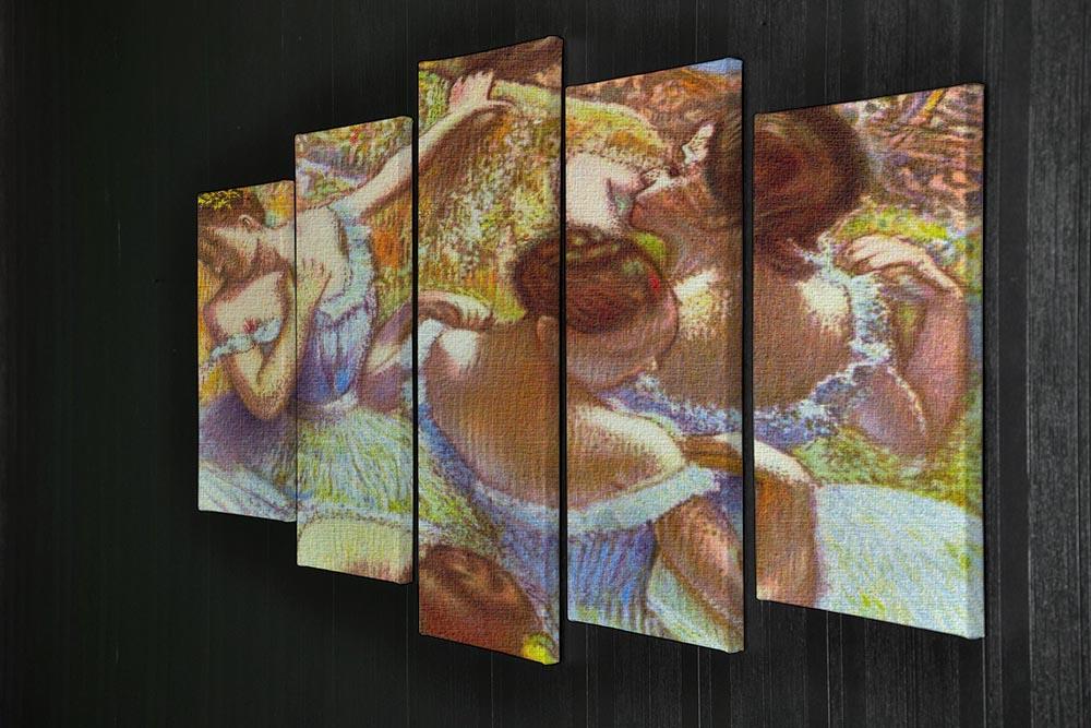 Dancers in blue by Degas 5 Split Panel Canvas - Canvas Art Rocks - 2