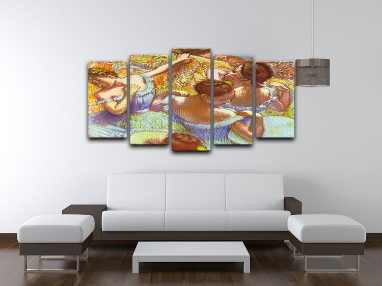 Dancers in blue by Degas 5 Split Panel Canvas - Canvas Art Rocks - 3