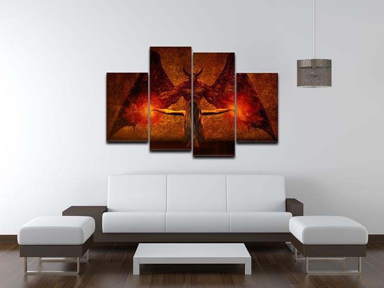 Dark Art 4 Split Panel Canvas - Canvas Art Rocks - 3