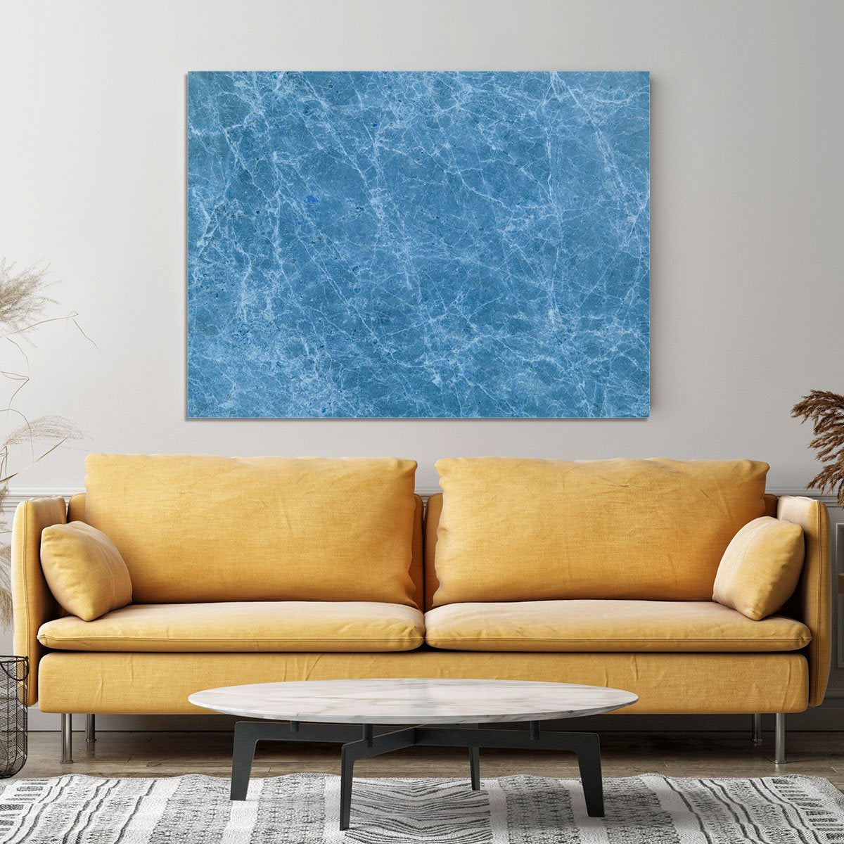 Dark Blue Marble Canvas Print or Poster