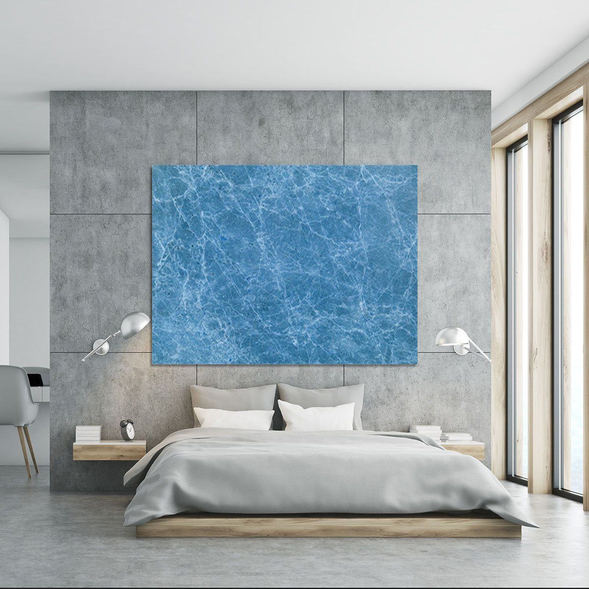 Dark Blue Marble Canvas Print or Poster