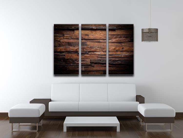 Dark wood texture 3 Split Panel Canvas Print - Canvas Art Rocks - 3