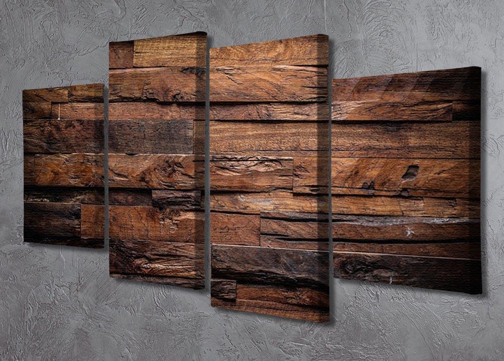 Dark wood texture 4 Split Panel Canvas - Canvas Art Rocks - 2