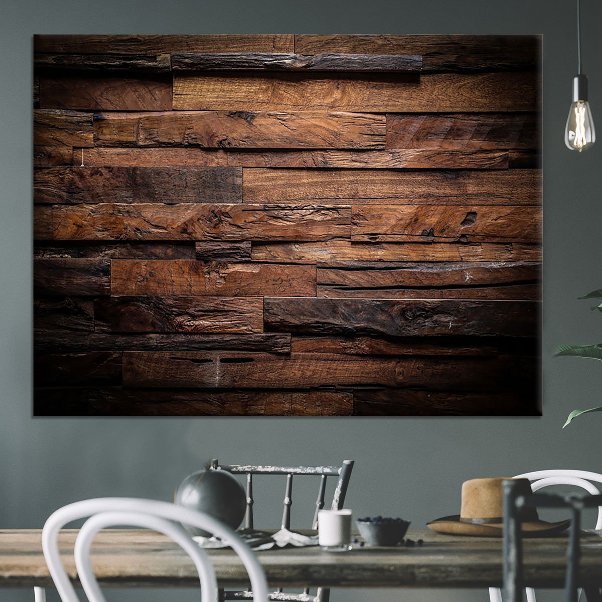 Dark wood texture Canvas Print or Poster
