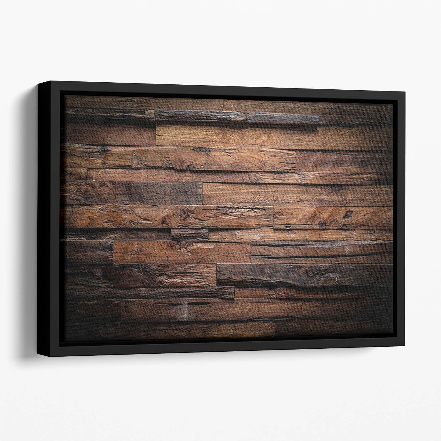 Dark wood texture Floating Framed Canvas