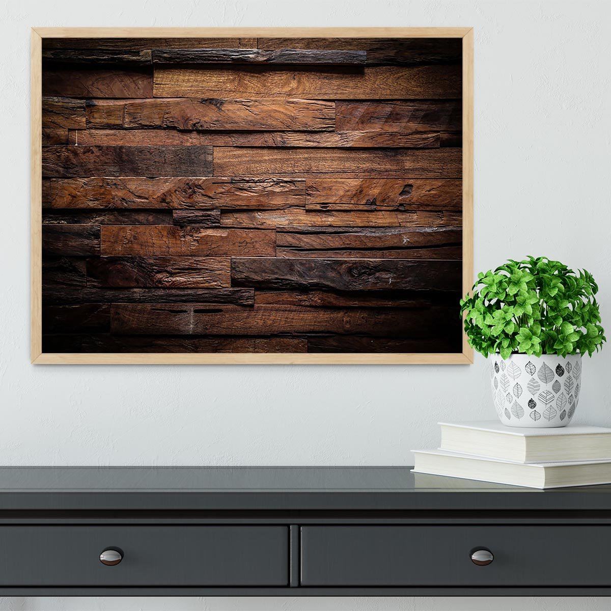 Dark wood texture Framed Print - Canvas Art Rocks - 4