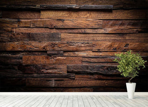 Dark wood texture Wall Mural Wallpaper - Canvas Art Rocks - 4