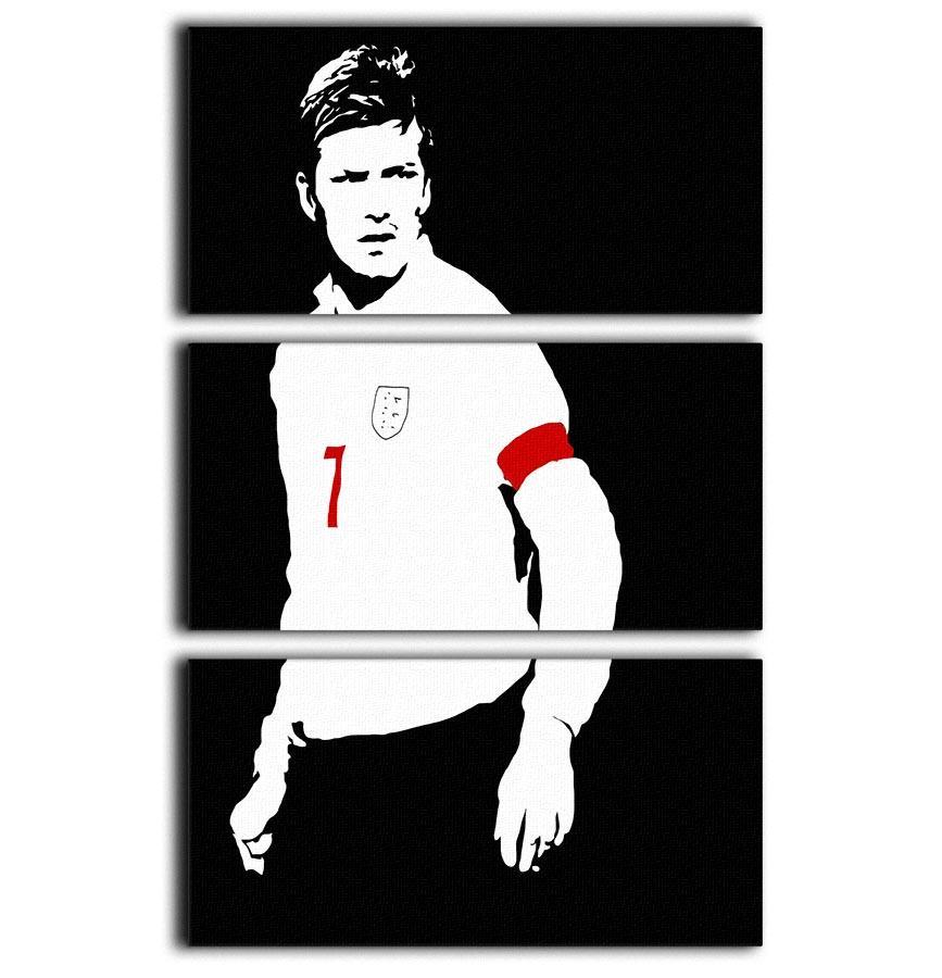 David Beckham Black And White 3 Split Panel Canvas Print - Canvas Art Rocks - 1