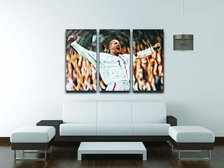 David Beckham England 3 Split Panel Canvas Print - Canvas Art Rocks - 3