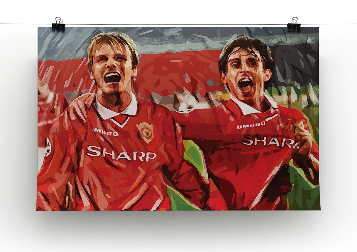 David Beckham and Gary Neville Print - Canvas Art Rocks - 2