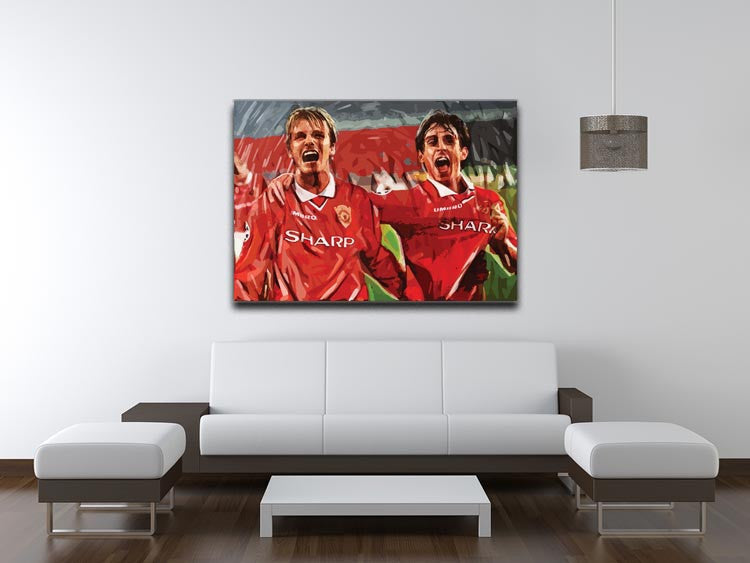 David Beckham and Gary Neville Print - Canvas Art Rocks - 4