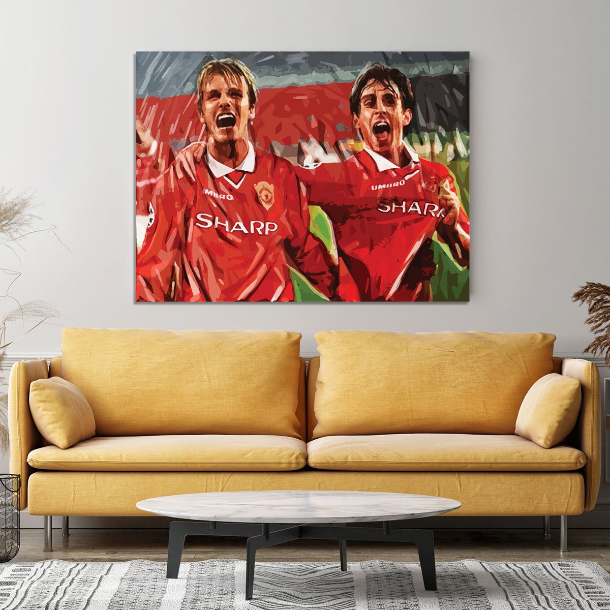 David Beckham and Gary Neville Canvas Print or Poster