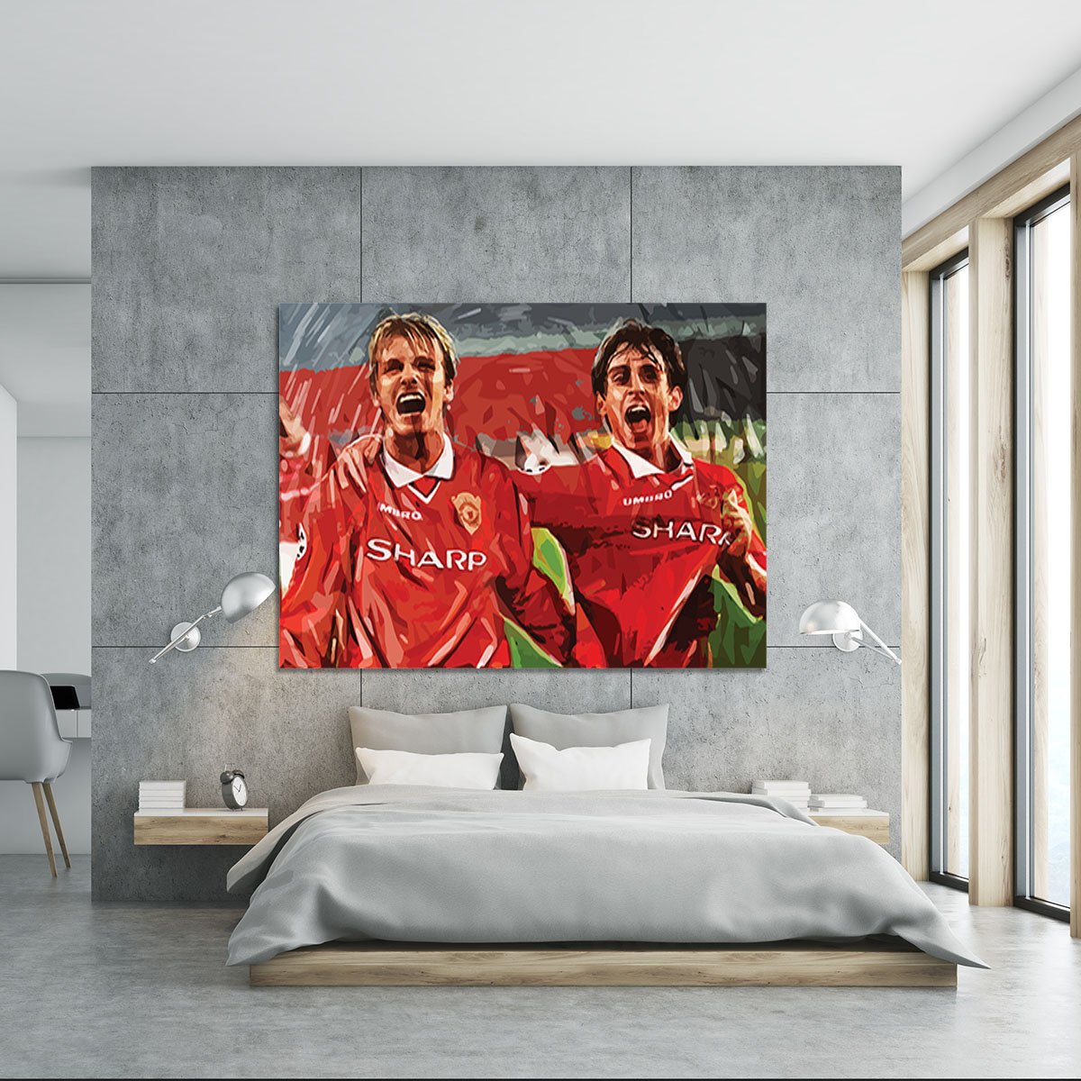 David Beckham and Gary Neville Canvas Print or Poster