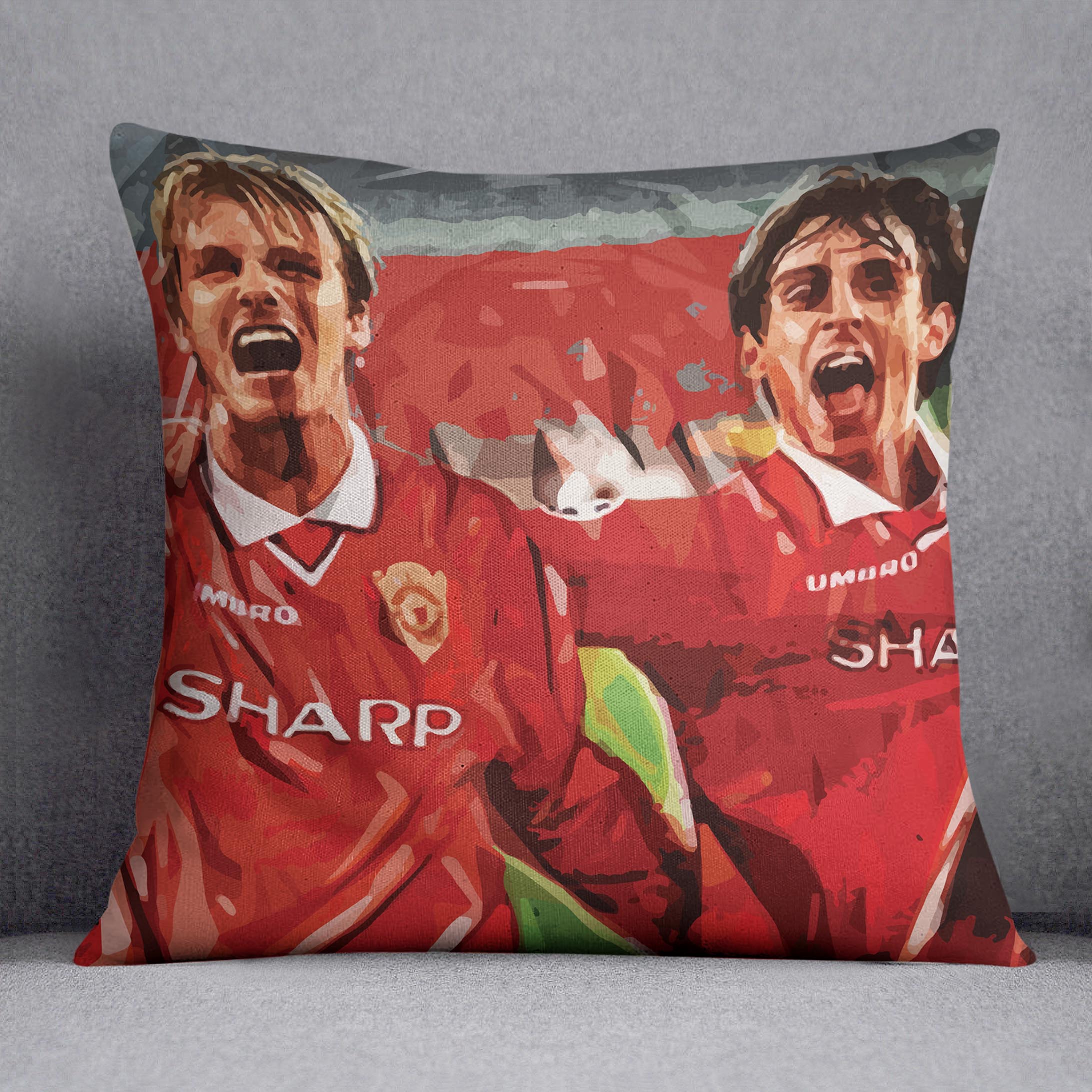 David Beckham and Gary Neville Cushion