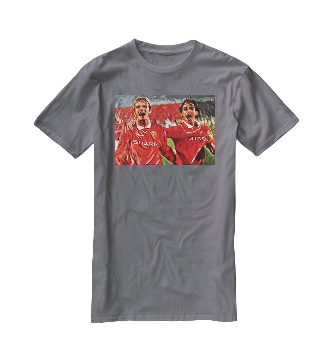 David Beckham and Gary Neville T-Shirt - Canvas Art Rocks - 3