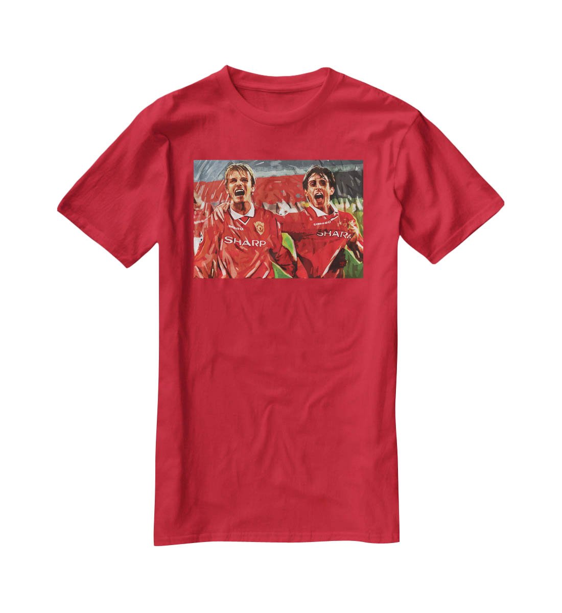 David Beckham and Gary Neville T-Shirt - Canvas Art Rocks - 4