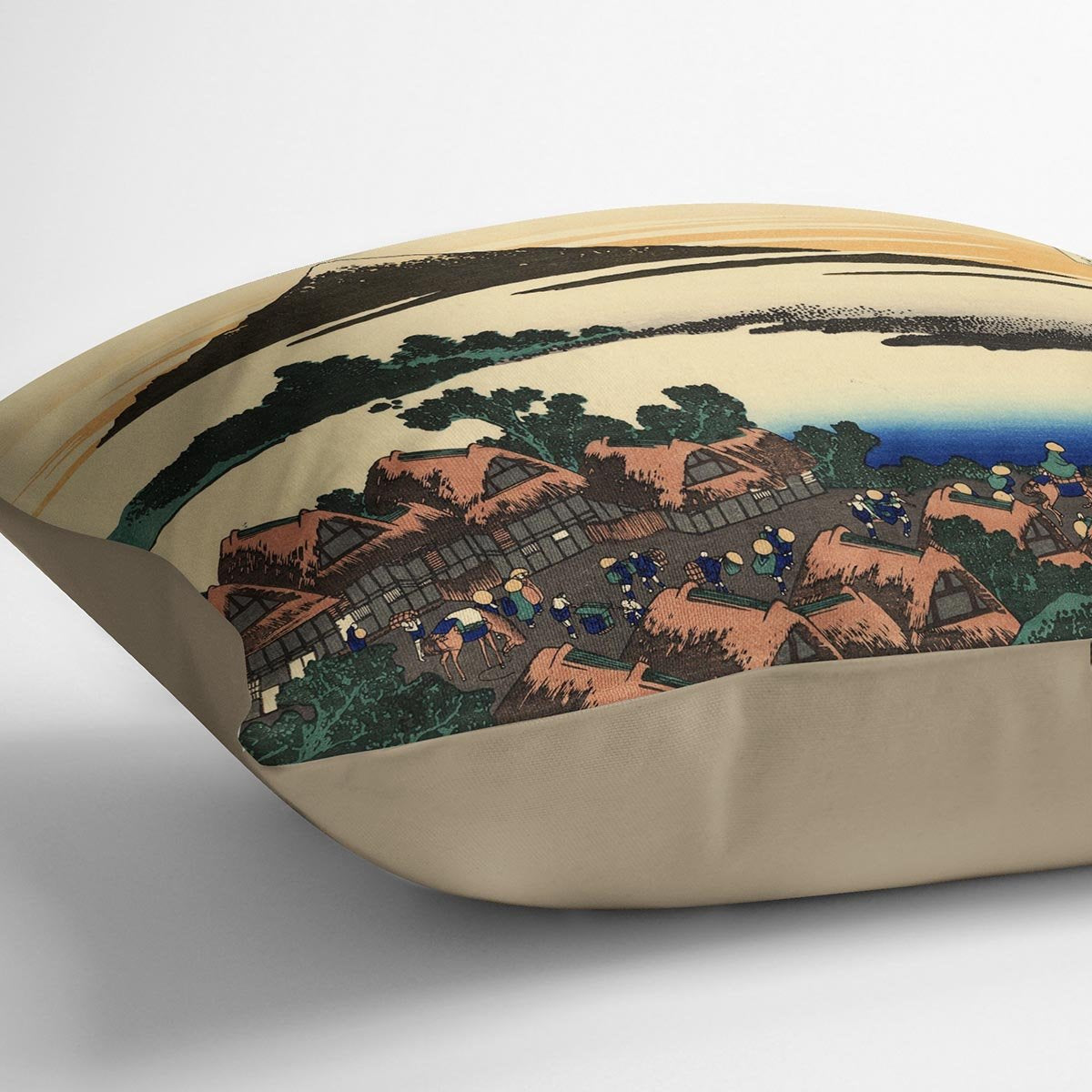 Dawn at Isawa in the Kai province by Hokusai Throw Pillow