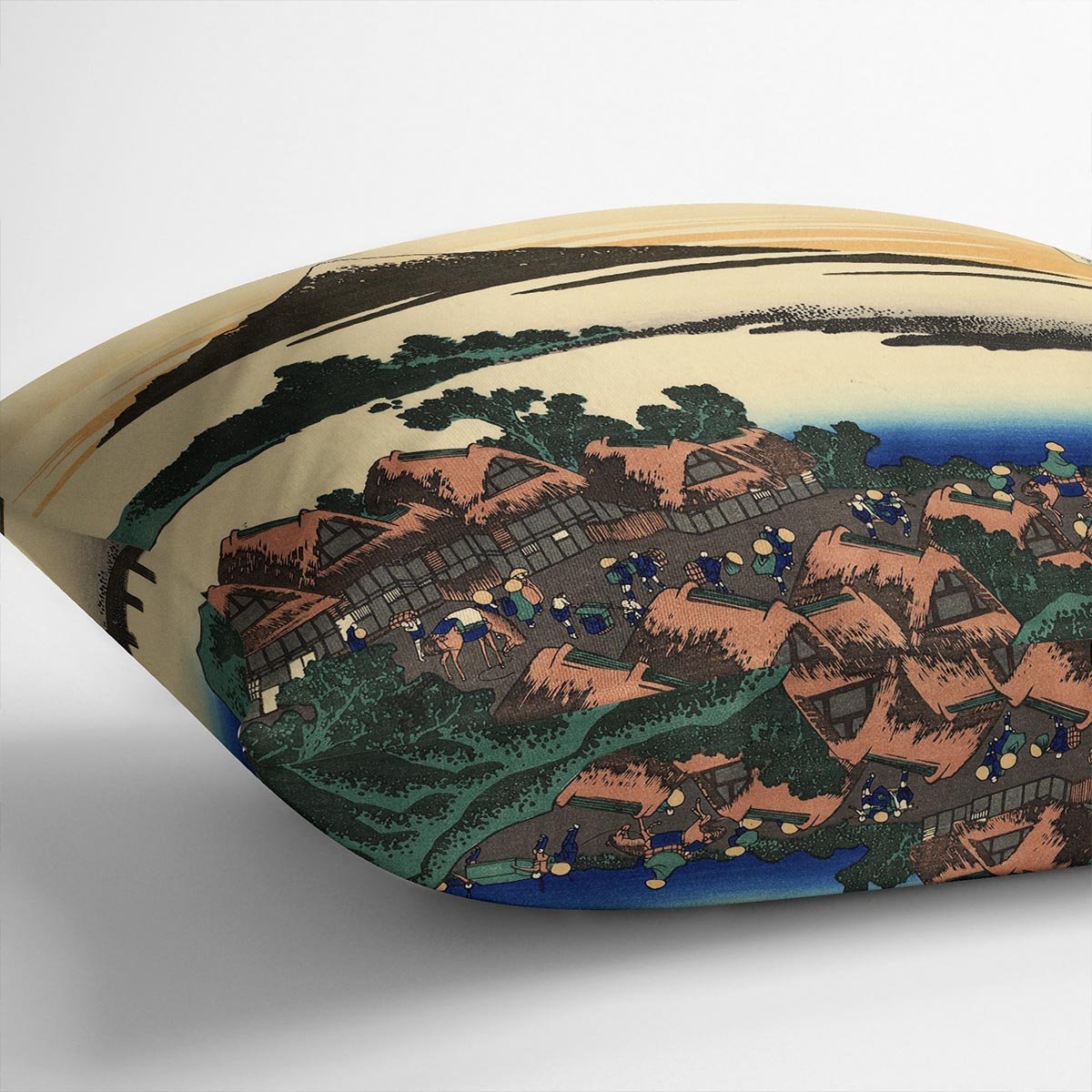 Dawn at Isawa in the Kai province by Hokusai Throw Pillow