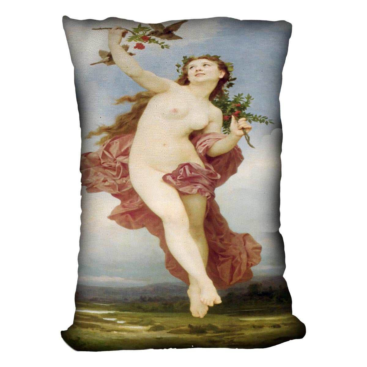 Day By Bouguereau Throw Pillow