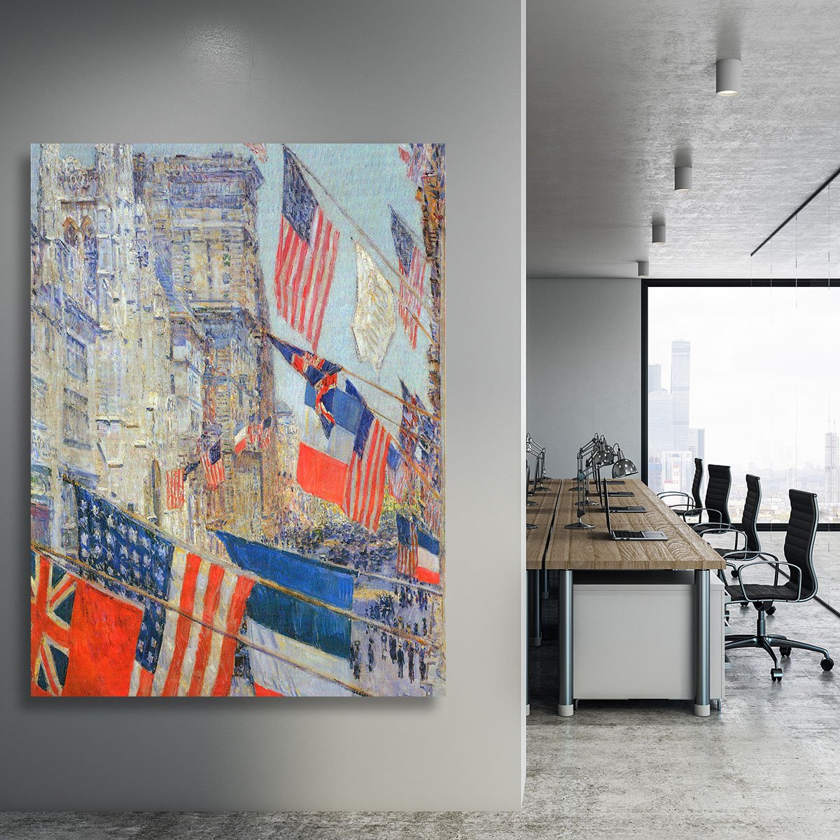 Day of allied victory 1917 by Hassam Canvas Print or Poster