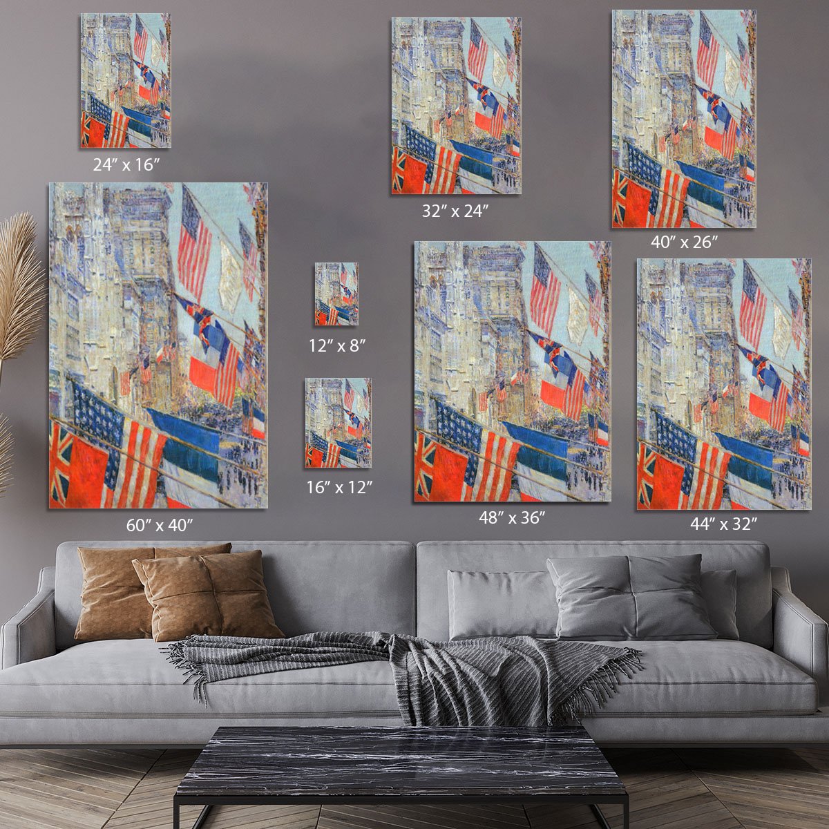 Day of allied victory 1917 by Hassam Canvas Print or Poster