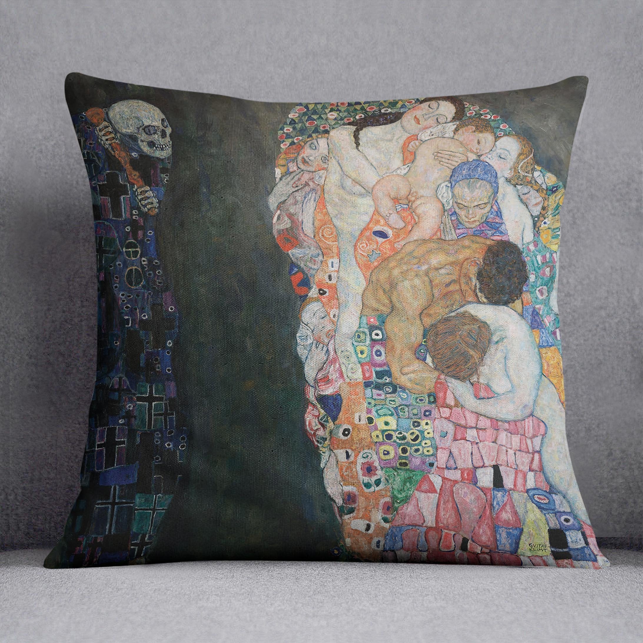 Death and Life by Klimt 2 Throw Pillow