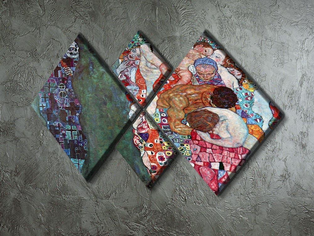 Death and Life by Klimt 4 Square Multi Panel Canvas - Canvas Art Rocks - 2
